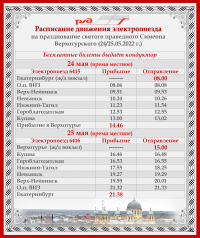 Бесплатные электрички до Верхотурья и обратно