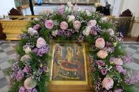 Всенощное бдение на Успение Пресвятой Богородицы в Крестовоздвиженском соборе Свято-Николаевского Верхотурского мужского монастыря