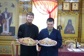 Приготовление колива в монастыре