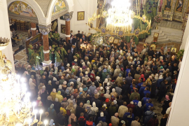 Праздничное всенощное бдение в честь перенесения мощей праведного Симеона Верхотурского.