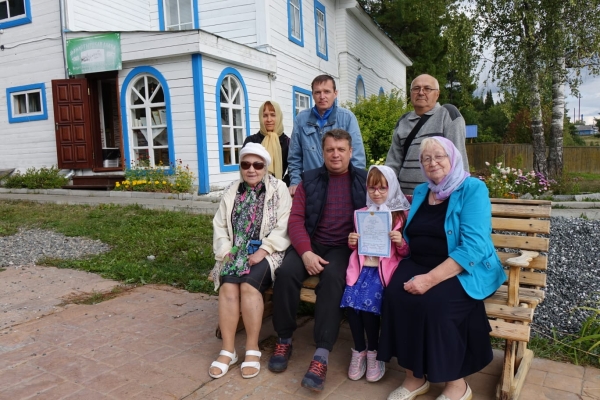 Крещение детей в Актайском скиту